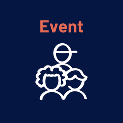 a group of people standing in front of a BSL banner at a event